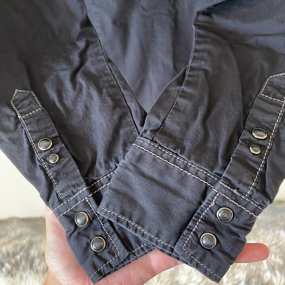 Cruel Western Shirt Pearl Snap Rhinestone Black Button Down Women’s M Goth Top - Picture 8 of 12